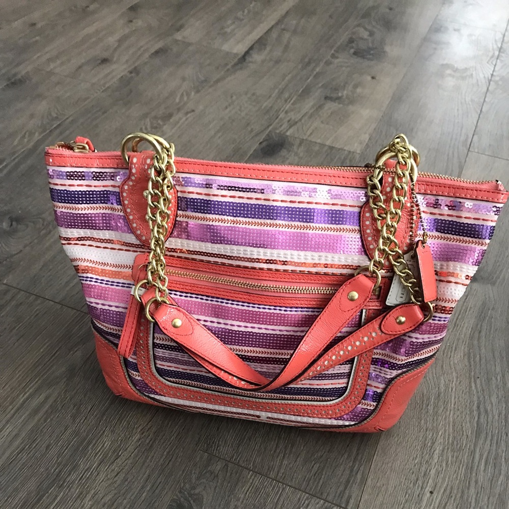 Sequin coach purse